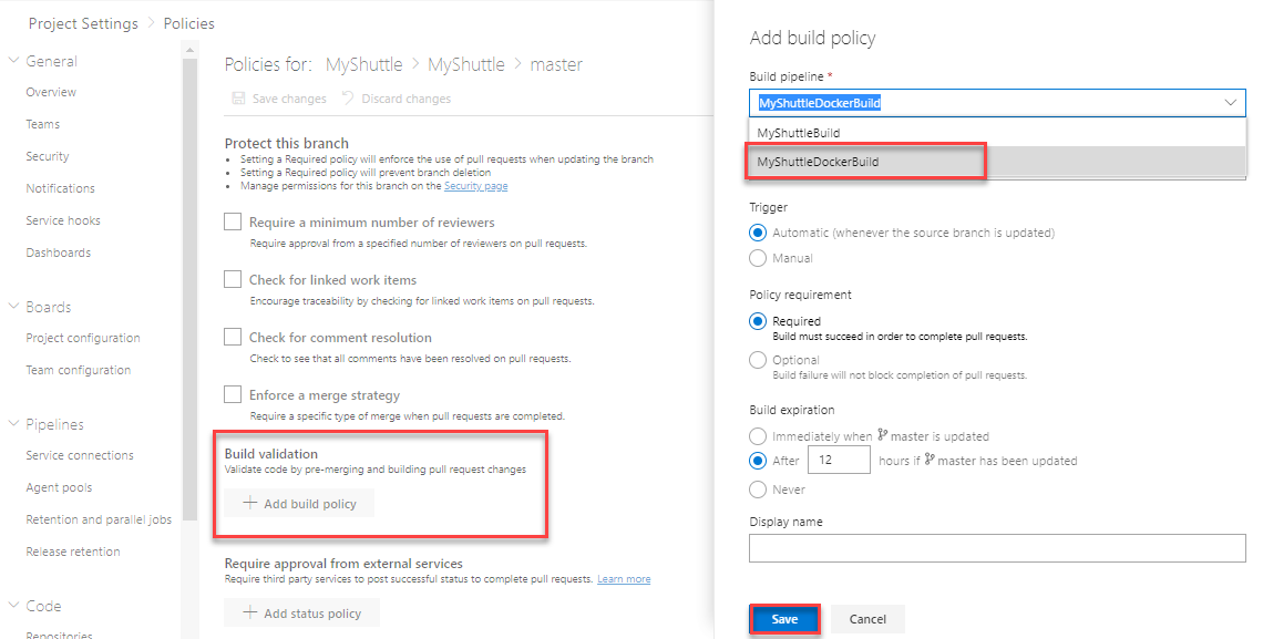 Policy configuration