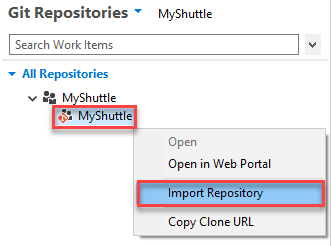 Select the VSTS repo