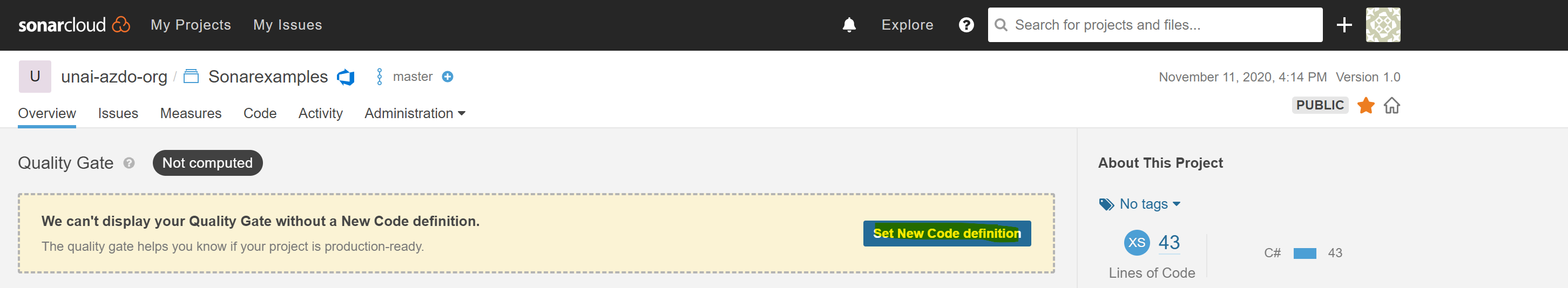 SonarCloud New code def